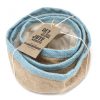 Natur Jute Korb-3er Set – Blaugrün