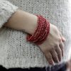 Mehrreihiges Perlen Armband mit Holzverschluss