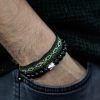 Dunkles Holz Perlen Buddha Armband