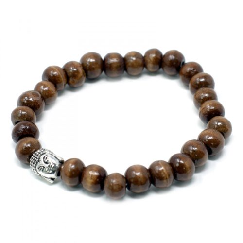 Braunes Holz Perlen Buddha Armband
