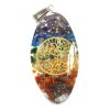Orgonit-Anhänger – 7 Chakra-Steine mit Holz – oval