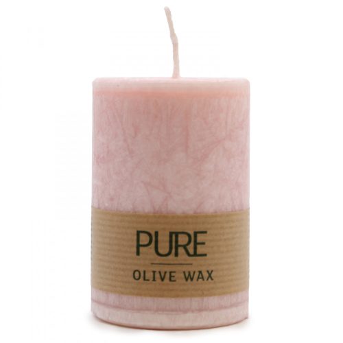 Olivenwachskerze 90x60 – Rosa