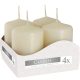4er-Set Zylinderkerzen 40 x 60 mm – cremefarben