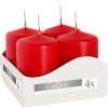 4er-Set Zylinderkerzen 40 x 60 mm – rot