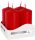 4er-Set Zylinderkerzen 40 x 80 mm – rot