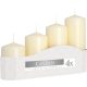 4er-Set Zylinderkerzen 50 mm (11/16/22/33H) – cremefarben