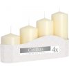 4er-Set Zylinderkerzen 50 mm (11/16/22/33H) – cremefarben