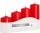 4er-Set Zylinderkerzen 50 mm (11/16/22/33H) – rot