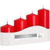 4er-Set Zylinderkerzen 50 mm (11/16/22/33H) – rot