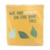 Baumwoll-Leinwandtasche mit Druck - We are Leaves - Gelb, Blau und Natur