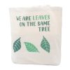 Baumwoll-Leinwandtasche mit Druck - We are Leaves - Gelb, Blau und Natur