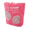 Baumwoll-Leinwandtasche mit Druck - We are Flowers - Olivgrün, Rosa und Natur