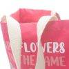Baumwoll-Leinwandtasche mit Druck - We are Flowers - Olivgrün, Rosa und Natur