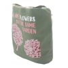 Baumwoll-Leinwandtasche mit Druck - We are Flowers - Olivgrün, Rosa und Natur