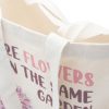 Baumwoll-Leinwandtasche mit Druck - We are Flowers - Olivgrün, Rosa und Natur