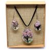 Schmuck mit echten Blumen – Lebensbaum-Set – Puderrosa