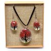 Schmuck mit echten Blumen – Lebensbaum-Set – Koralle