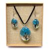 Schmuck mit echten Blumen – Lebensbaum-Set – Blau