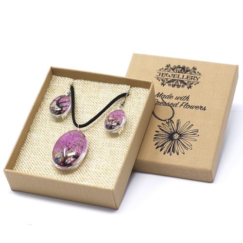 Schmuck mit echten Blumen – Lebensbaum-Set – Rosa
