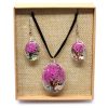 Schmuck mit echten Blumen – Lebensbaum-Set – Rosa