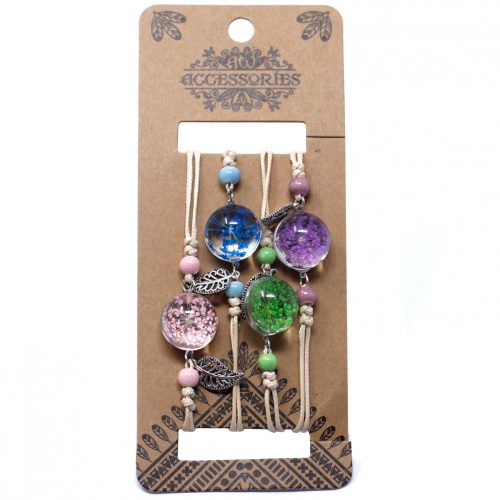 Schmuck mit echten Blumen – Armband mit Blumen und Blättern