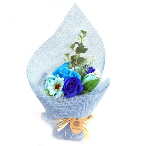 Stehendes Seifenblumenstrauß - Blau