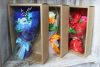 Seifenblumen-Strauß in Box - Rot