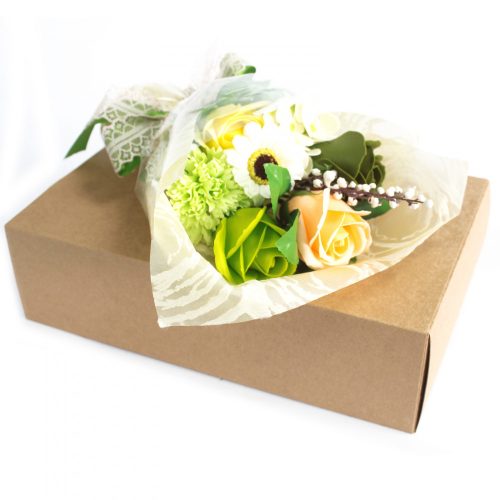 Seifenblumenstrauß in Box - Grün
