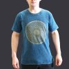 Stone Washed T-Shirt, Größe S- Mandala - Blue