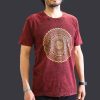 Stone Washed T-shirt, Größe M - Mandala - Kastanienbraun