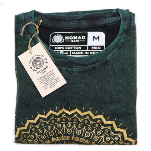 Stone Washed T-shirt, Größe M - Mandala - Green