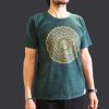Stone Washed T-shirt, Größe M - Mandala - Green