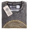 Stone Washed T-shirt, Größe L - Mandala - Grey