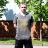 Stone Washed T-shirt, Größe L - Mandala - Grey