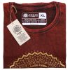 Stone Washed T-Shirt, Größe XL - Mandala - Kastanienbraun