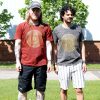 Stone Washed T-Shirt, Größe XL - Mandala - Kastanienbraun