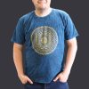 Stone Washed T-Shirt, Größe XL - Mandala - Blau