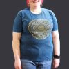 Stone Washed T-Shirt, Größe XL - Mandala - Blau