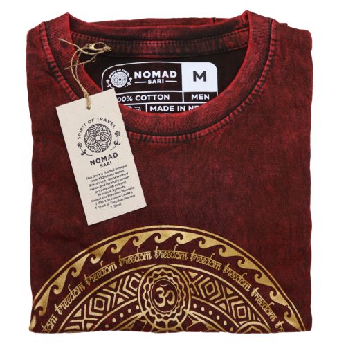 Stone Washed T-shirt, Größe M - Chakra - Kastanienbraun