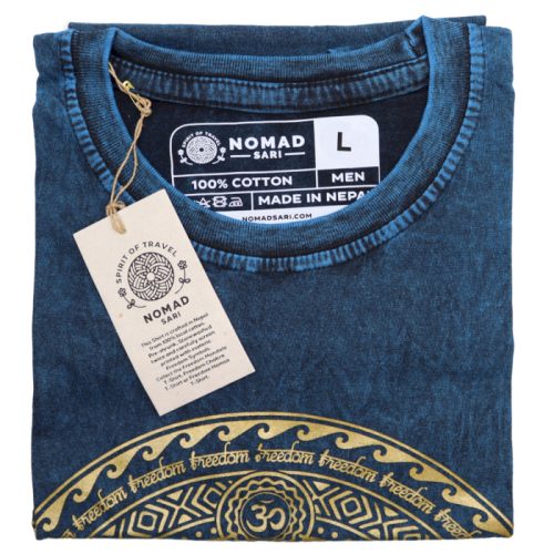 Stone Washed T-shirt, Größe L - Chakra - Blau