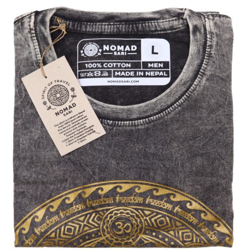 Stone Washed T-shirt, Größe L - Chakra - Grau