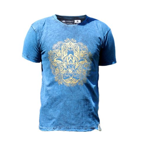 Stone Washed T-shirt, Größe S- Hamsa - Blue