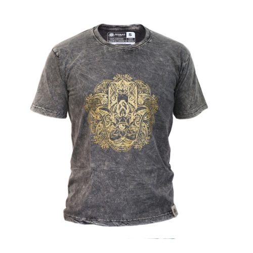 Stone Washed T-shirt, Größe S- Hamsa - Grey