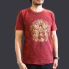 Stone Washed T-Shirt, Größe M - Hamsa - Kastanienbraun