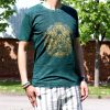 Stone Washed T-shirt, Größe M - Hamsa - Green