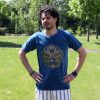 Stone Washed T-Shirt, Größe M - Hamsa - Blue