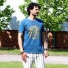 Stone Washed T-Shirt, Größe M - Hamsa - Blue