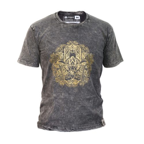 Stone Washed T-Shirt, Größe M - Hamsa - Grey