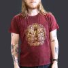 Stone Washed T-shirt, Größe L - Hamsa - Kastanienbraun