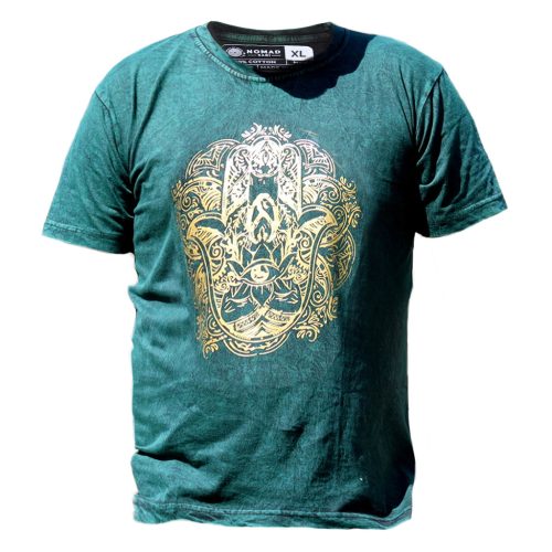 Stone Washed T-Shirt, Größe XL - HAMSA - Grün